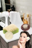 5'li Kabak Lifli Avokado Sabun Yüz Pedi Cilt Temizleme Fırçası Sıkılaştırma Temizleme Peeling Seti - 4