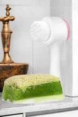 2'li Cilt Bakım Kabak Lifli Keçi Sütü Aloe Vera Sabun Çift Taraflı Yüz Temizleme Fırçası - 3