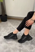 Kadın Fabri Siyah Triko Taşlı Spor Ayakkabı & Sneaker - 1