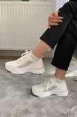Kadın Fabri Beyaz Triko Taşlı Spor Ayakkabı & Sneaker - 1