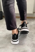Kadın Fabri Siyah Triko Beyaz Tabanlı Taşlı Spor Ayakkabı & Sneaker - 4