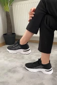 Kadın Fabri Siyah Triko Beyaz Tabanlı Taşlı Spor Ayakkabı & Sneaker - 2