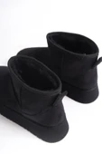 Kadın Palermo Siyah Süet İçi Kürklü Kalın Tabanli (4,5 cm ) Mini Kısa Bot - 4