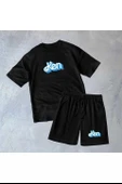 Erkek Baskılı İkili Şort Takım - Siyah thumbnail 3