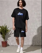 Erkek Baskılı İkili Şort Takım - Siyah thumbnail 1