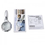 4x 6 Led Işık Aydınlatma 75mm Optik Lens El Büyüteç - 3