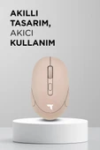 Torima TM-17 Haki Çift Modlu Sessiz Kablosuz Mouse Fare thumbnail 3