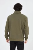Erkek Yarım Fermuarlı Baskılı Sweat - Yeşil thumbnail 3