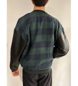 Erkek Pötikare Desen Nakışlı Kolej Ceket - Haki thumbnail 2