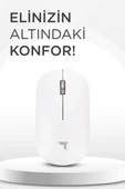 Torima TM-19 Beyaz Çift Modlu Sessiz Kablosuz Mouse Fare thumbnail 3
