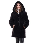 Kadın Reks Kapüşonlu - Kahverengi - 6