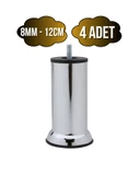 Metal Ayak Vidalı Pasolu Mobilya Yatak Koltuk Baza Ayağı(METAL)(10CM - 12CM - 15CM)(8MM)(VİDALI) Krom 12cm 12cm - 4 ADET - 1