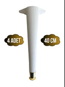 Desenli 40cm Beyaz Plastik Ayak Mobilya Masa Sehpa Dolap Ayağı(40CM)(BEYAZ - ALTIN) Beyaz 40cm BEYAZ ALTIN - 4 ADET thumbnail 1