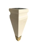 Kule Desenli Krem Plastik Ayak Mobilya Masa ve Dolap Ayağı(18CM - 23CM)(KREM - ALTIN) Krem 18cm 18cm - 2 ADET - 2