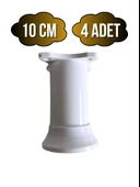 Plastik Beyaz Ayarlanabilir Ayak Masa Dolap ve Mobilya Ayağı(BEYAZ)(10CM) Beyaz 10cm 10cm - 4 ADET thumbnail 1