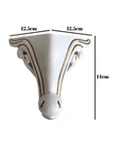 Sultan Lükens Desenli 14CM Plastik Ayak Mobilya Masa ve Dolap Ayağı(14CM)(BEYAZ ALTIN VARAK) Altın 14cm 14cm - 1 ADET - 5
