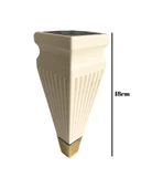 Kule Desenli Krem Plastik Ayak Mobilya Masa ve Dolap Ayağı(18CM - 23CM)(KREM - ALTIN) Krem 18cm 18cm - 2 ADET - 5