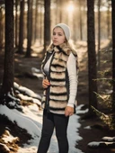 Kadın Kolsuz Hakiki Deri Kürk - Siyah - 3