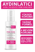 Dermaderm 3 Adet +50 SPF Pink Tone Aydınlatıcı Ton Eşitleyici Yüz Bakım ve Güneş Kremi 3 x 100 ml. - 3