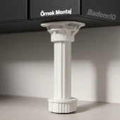 Ayarlanabilir 12 Cm Plastik Ayak Dolap Mobilya Tezgah Puf Yükseltici Yükseltme Ayağı Beyaz Ayakları thumbnail 5