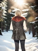 Kadın Kolsuz Hakiki Kürk - Siyah - 2