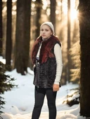 Kadın Kolsuz Hakiki Kürk - Siyah - 4