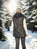 Kadın Kolsuz Hakiki Kürk - Siyah thumbnail 2