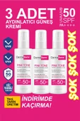 Dermaderm 3 Adet +50 SPF Pink Tone Aydınlatıcı Ton Eşitleyici Yüz Bakım ve Güneş Kremi 3 x 100 ml. - 1