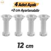 Ayarlanabilir 12 Cm Plastik Ayak Dolap Mobilya Tezgah Puf Yükseltici Yükseltme Ayağı Beyaz Ayakları thumbnail 7