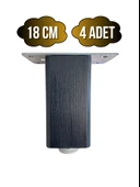 Kale Ayarlı Ahşap Ayak Mobilya Masa ve Dolap Ayağı(ANTRASİT)(KAYIN/GÜRGEN AĞACI) Antrasit 18cm 18cm - 4 ADET - 1