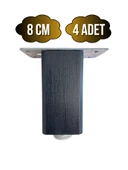Kale Ayarlı Ahşap Ayak Mobilya Masa ve Dolap Ayağı(ANTRASİT)(KAYIN/GÜRGEN AĞACI) Antrasit 8cm 8cm - 4 ADET - 1
