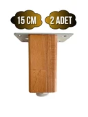 Kale Ayarlı Ahşap Ayak Mobilya Masa ve Dolap Ayağı(KAYIN)(KAYIN/GÜRGEN AĞACI) Ahşap Rengi 15cm 15cm - 2 ADET thumbnail 1
