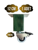 Kale Ahşap Tekerli Ayak Mobilya Masa ve Dolap Tekerli Ayağı(FRENLİ)(12CM-15CM)(KAYIN/GÜRGEN AĞACI) Yeşil 12cm FRENLİ 12cm - 1 ADET - 1