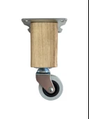 Kale Ahşap Tekerli Ayak Mobilya Masa Dolap Tekerli Ayağı(FRENSİZ)(12CM - 15CM)(CEVİZ AĞACI) Açık Ceviz 12cm FRENSİZ 12cm - 2 ADET thumbnail 2