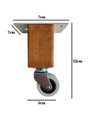 Kale Ahşap Tekerli Ayak Mobilya Masa ve Dolap Tekerli Ayağı(FRENSİZ)(12CM-15CM)(KAYIN/GÜRGEN AĞACI) Ceviz 12cm FRENSİZ 12cm - 2 ADET thumbnail 5