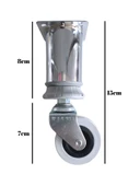 Metal Krom Tekerli Ayak Mobilya Masa ve Dolap Tekerli Ayağı(FRENSİZ)(KROM)(15CM)(AYAK ÇAPI:42MM) Krom 15cm 15cm - 4 ADET thumbnail 4
