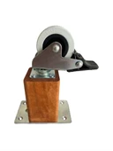 Kale Ahşap Tekerli Ayak Mobilya Masa ve Dolap Tekerli Ayağı(FRENLİ)(12CM-15CM)(KAYIN/GÜRGEN AĞACI) Ceviz 15cm FRENLİ 15cm - 4 ADET - 3