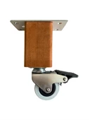 Kale Ahşap Tekerli Ayak Mobilya Masa ve Dolap Tekerli Ayağı(FRENLİ)(12CM-15CM)(KAYIN/GÜRGEN AĞACI) Ceviz 15cm FRENLİ 15cm - 4 ADET - 2