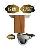 Kale Ahşap Tekerli Ayak Mobilya Masa ve Dolap Tekerli Ayağı(FRENLİ)(12CM-15CM)(KAYIN/GÜRGEN AĞACI) Ahşap Rengi 12cm FRENLİ 12cm - 2 ADET thumbnail 1