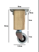 Kale Ahşap Tekerli Ayak Mobilya Masa Dolap Tekerli Ayağı(FRENSİZ)(12CM - 15CM)(CEVİZ AĞACI) Açık Ceviz 12cm FRENSİZ 12cm - 4 ADET thumbnail 5