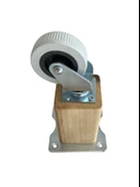 Kale Ahşap Tekerli Ayak Mobilya Masa Dolap Tekerli Ayağı(FRENSİZ)(12CM - 15CM)(CEVİZ AĞACI) Açık Ceviz 12cm FRENSİZ 12cm - 4 ADET thumbnail 4