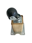 Kale Ahşap Top Tekerli Ayak Mobilya Masa Dolap Tekerli Ayağı(FRENSİZ)(12CM - 15CM)(CEVİZ AĞACI) Açık Ceviz 12cm 12cm - 4 ADET thumbnail 4