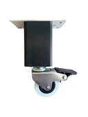 Kale Ahşap Tekerli Ayak Mobilya Masa ve Dolap Tekerli Ayağı(FRENLİ)(12CM-15CM)(KAYIN/GÜRGEN AĞACI) Antrasit 12cm FRENLİ 12cm - 2 ADET thumbnail 2