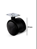 Düz Tablalı Tekerlek 50mm Masa Sehpa Dolap Tekeri(SİYAH)(50MM) Siyah SİYAH - 4 ADET thumbnail 3