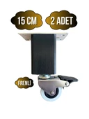 Kale Ahşap Tekerli Ayak Mobilya Masa ve Dolap Tekerli Ayağı(FRENLİ)(12CM-15CM)(KAYIN/GÜRGEN AĞACI) Antrasit 15cm FRENLİ 15cm - 2 ADET - 1