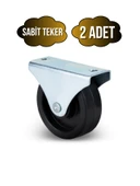 Sabit Tabanlı Masa Tekeri Sehpa ve Dolap Tekeri(Teker Çapı:25MM Yükseklik:30MM)(KROM-SİYAH) Siyah SİYAH - 2 ADET - 1