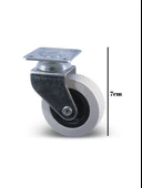 Düz Tabla Frensiz Lüks Masa Tekeri Sehpa Tekeri(FRENSİZ)(KROM - GRİ)(7CM)(TEKER ÖLÇÜ:50x20MM) Gri GRİ - 4 ADET thumbnail 3
