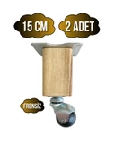 Kale Ahşap Top Tekerli Ayak Mobilya Masa Dolap Tekerli Ayağı(FRENSİZ)(12CM - 15CM)(CEVİZ AĞACI) Açık Ceviz 15cm 15cm - 2 ADET thumbnail 1