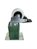 Kale Ahşap Tekerli Ayak Mobilya Masa ve Dolap Tekerli Ayağı(FRENLİ)(12CM-15CM)(KAYIN/GÜRGEN AĞACI) Yeşil 12cm FRENLİ 12cm - 2 ADET - 3