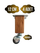 Kale Ahşap Top Tekerli Ayak Mobilya Masa Dolap Tekerli Ayağı(FRENSİZ)(12CM - 15CM)(KAYIN AĞACI) Ahşap Rengi 12cm 12cm - 4 ADET thumbnail 1